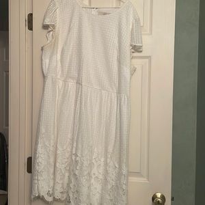Cream color lace simple dress